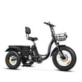 thumbnail image 2 of 29/mo - Finance Geemax Electric Tricycle For Adults, 20\" X 4.0 Fat Tire Electric Trike, Peak 500W 20MPH 36V 13Ah Lithium Battery UL Certified, Premium 80% Assembled Foldable 3 Wheel Electric Bicycle 2 of 13