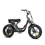 Addmotor Moped-Style Electric Bike, 20" Fat Tire Step Through Electric Bicycle, 750W 48V 20Ah Electric Commuter City Cruiser Bike for Adults, M-66 Black