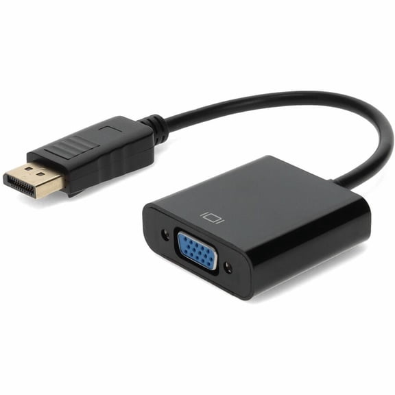 Addon 5 Pack 8in Displayport To Vga Adapter Cable - Displayport Cable - Displayport (m) To Hd-15 (vga) (f) - 7.9 In - Black (pack Of 5)