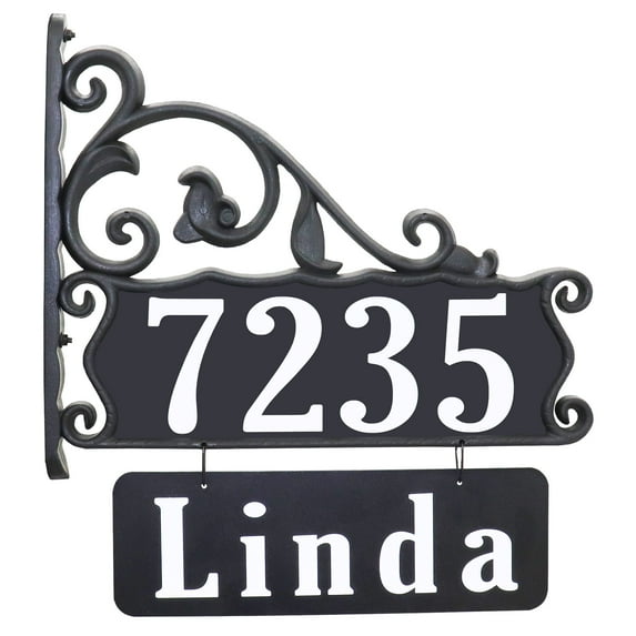 Address America Boardwalk Lamppost Sign With Name Rider