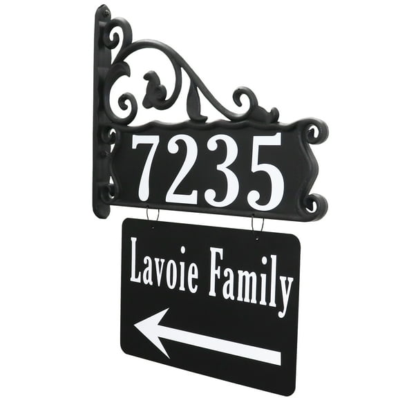Address America  Boardwalk Lamppost Sign With XL Name Rider
