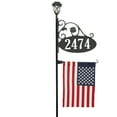thumbnail image 1 of Address America USA Handcrafted, Double-Sided Park Place Oval Address Sign with American Flag and Solar Light - 47" Pole, 1 of 3
