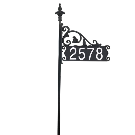 Address America USA Handcrafted, Double-Sided Reflective Boardwalk Address Sign - 58" Pole