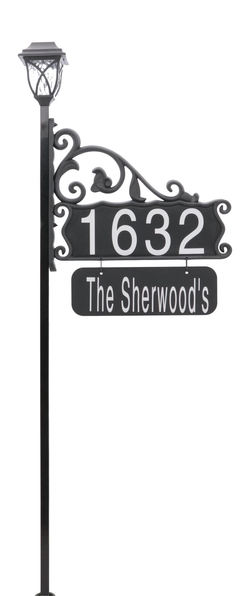 Black Metal Reflective Address Plaque with LED Light