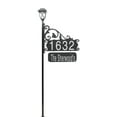 thumbnail image 1 of Address America USA Handcrafted, Double-Sided Reflective Boardwalk Address Sign With Name Rider And LED Solar Light - 47" Pole, 1 of 7