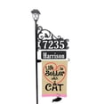 thumbnail image 1 of Address America USA Handcrafted, Double-Sided Reflective Boardwalk Reflective Address Sign with Name Rider, Life is Better with a Cat Flag and Solar Light on 58" Post, 1 of 2