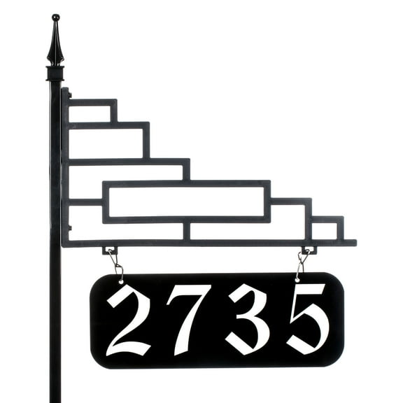 Address America USA Handcrafted, Double-Sided Reflective Excalibur Address Sign - 47" Pole