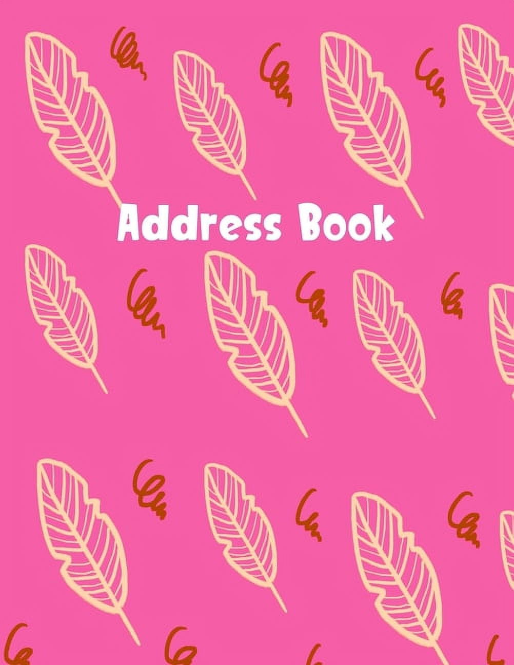 Address Book 8.5 X 11 Large Print Address Book Cute Watercolor Feather Cover Address Book
