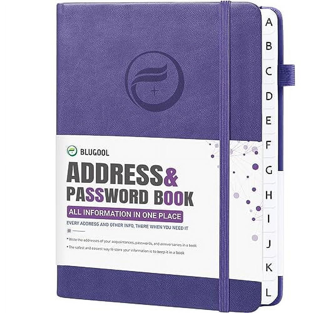 Address Book with Alphabetical Tabs, Hardcover Password Book, Small