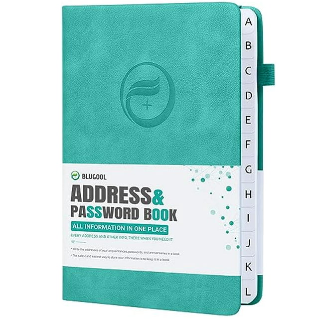 Address Book with Alphabetical Tabs, Hardcover Password Book, Small