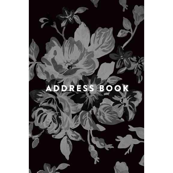 Address Book Greyscale Floral