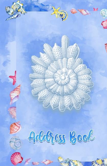 Address Book Large Print Sea Shells Design, 5.5 X 8.5 Organize