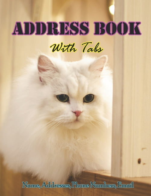 Address Book With Tabs Large Print Address Book for Seniors with Alphabet Tabs My Cat Cover