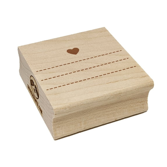 Address Dashed Lines Fill-In with Heart Square Rubber Stamp Stamping Scrapbooking Crafting - Small 1.25in