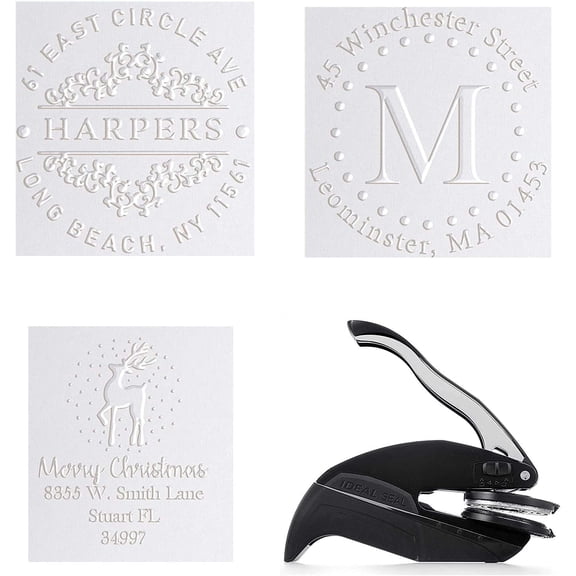 Address Embosser Seal Stamp Personalized Customized Monogram Wedding Invitiations 1 x 5/8" (Design 7)
