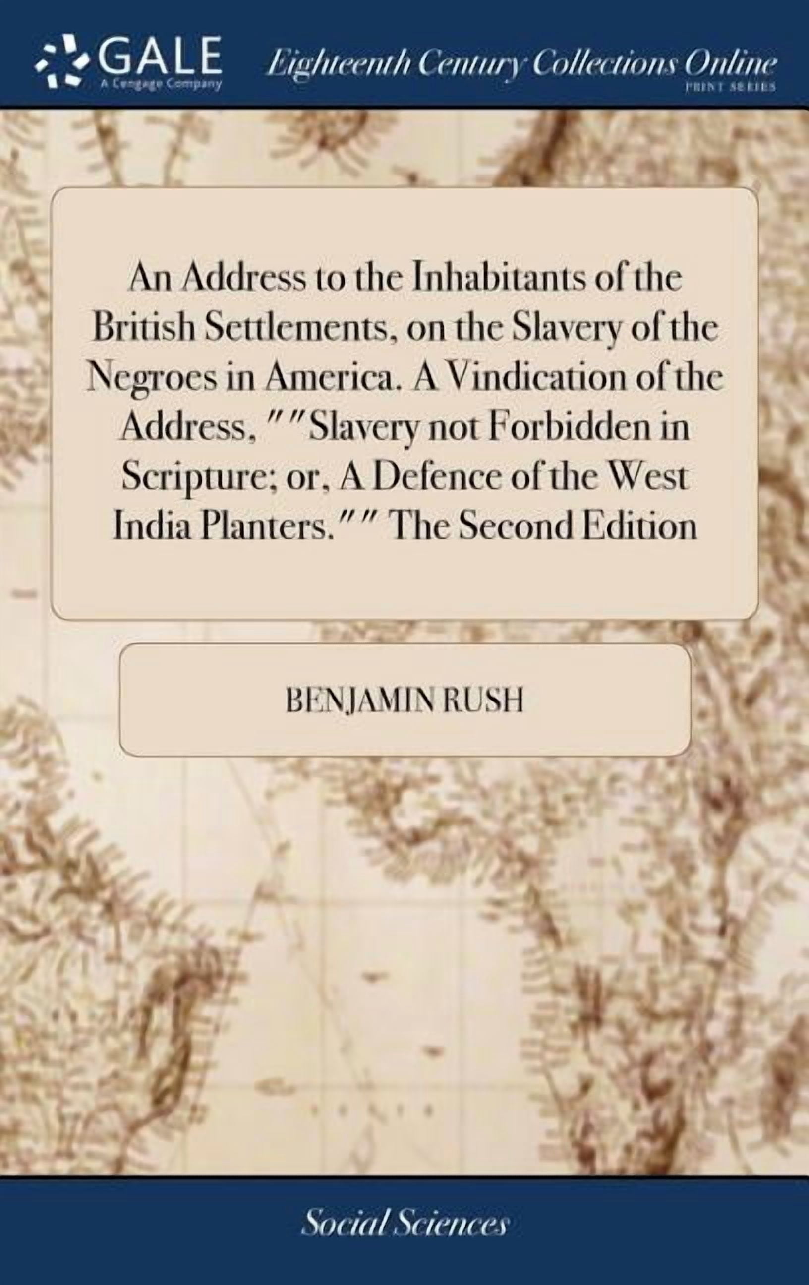 An Address to the Inhabitants of the British Settlements, on the ...