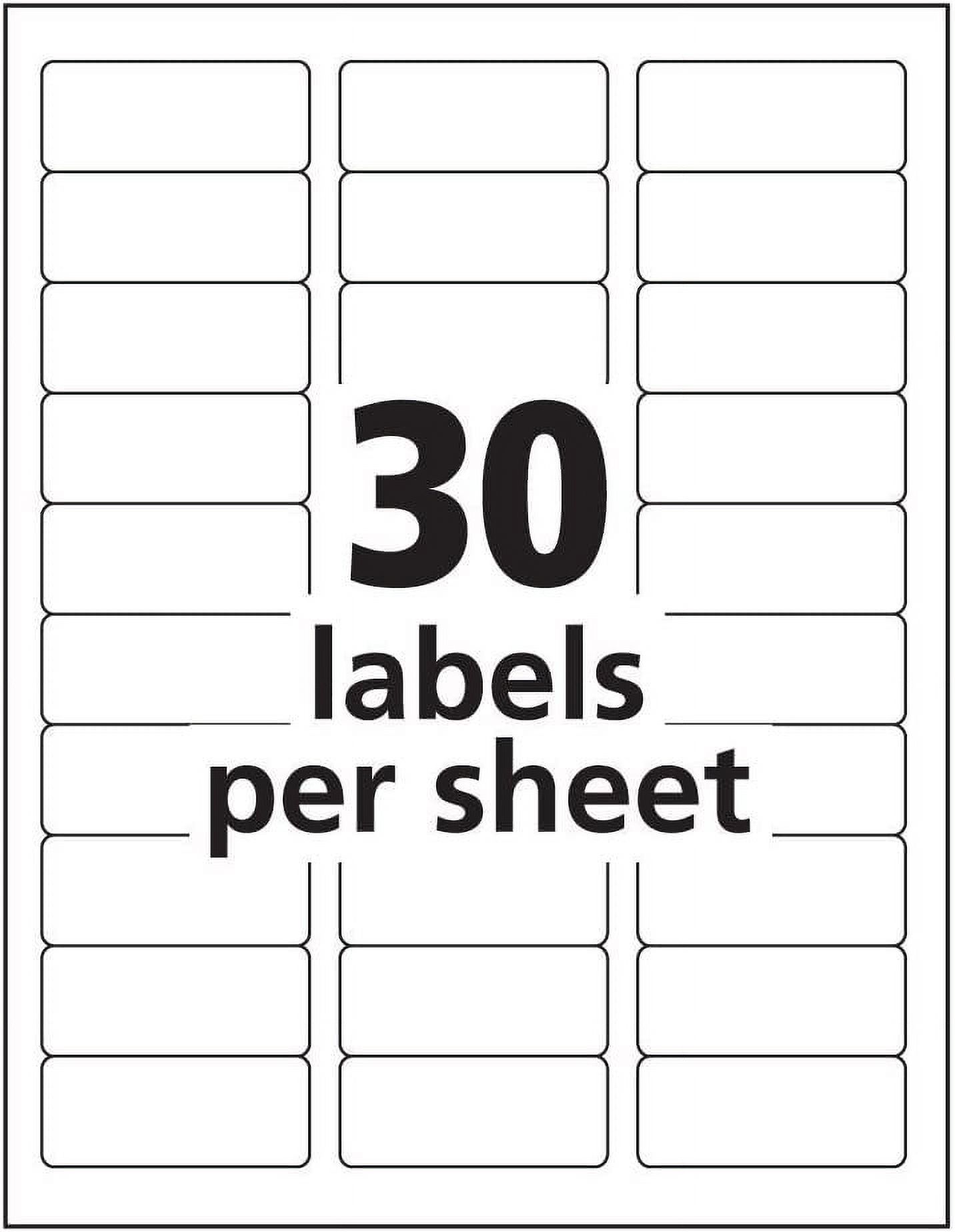 Address Labels, Inkjet Printers, White, 1 X 2-5/8 Inch, Box of 3000 Labels (100 Sheets / 30 Labels Per Sheet)