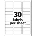 thumbnail image 1 of Address Labels, Inkjet Printers, White, 1 X 2-5/8 Inch, Box of 3000 Labels (100 Sheets / 30 Labels Per Sheet), 1 of 2