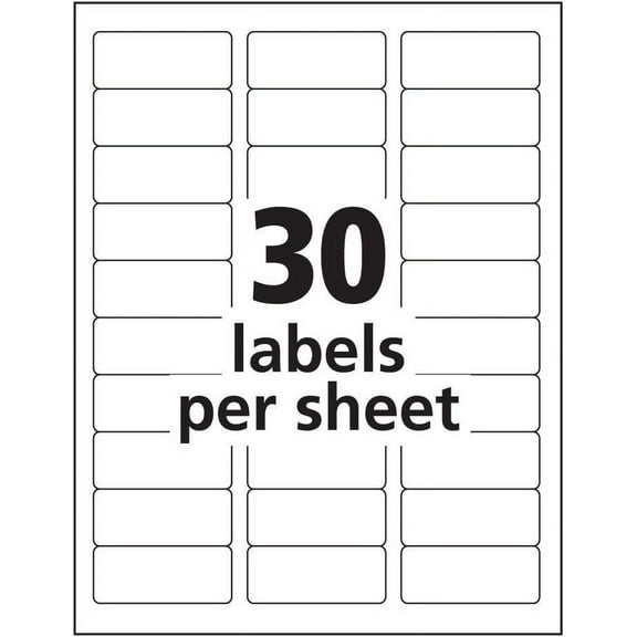 Address Labels, Inkjet Printers, White, 1 X 2-5/8 Inch, Box of 3000 Labels (100 Sheets / 30 Labels Per Sheet)