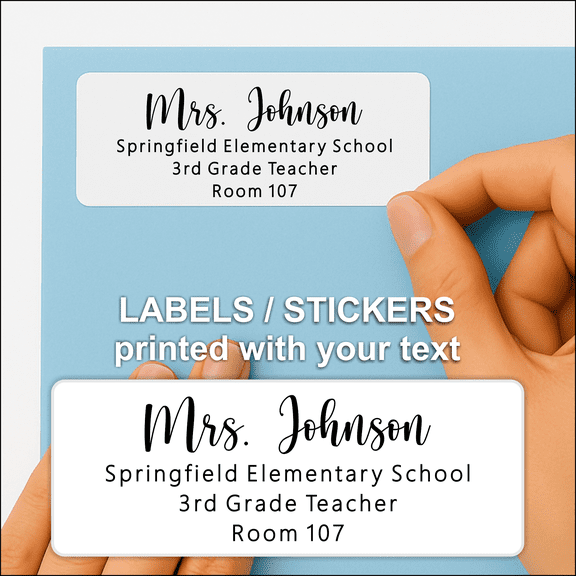 Address Labels, White Custom Printed Labels - Personalized Stickers, 250 Adhesive Peel and Stick Mailing Labels - for Wedding Invitations, Christmas Holiday Cards, Business Mailers