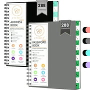 Address Password Book with Alphabetical Tabs,Password Keeper Notebook,Address Telephone Book for Seniors Office Home 2pack