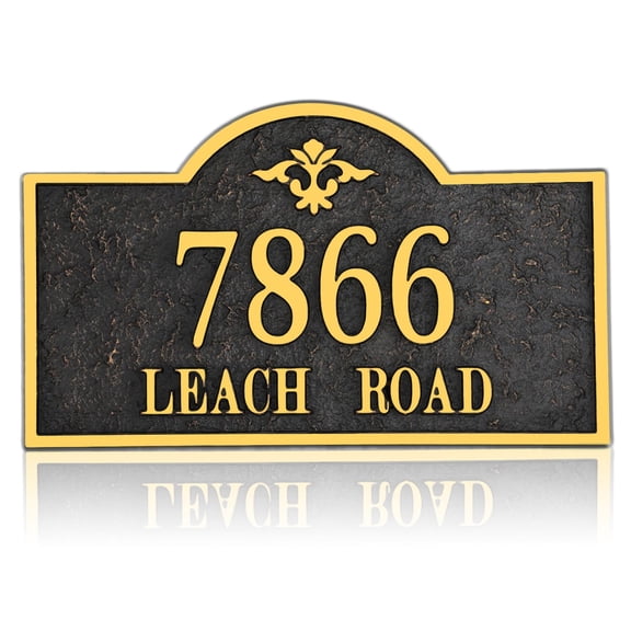 Address Plaque 1/4‘’ Thick - Personalized House Number Sign Plaque,Address Sign,House Address Numbers for Outside House,Fence,Drive Way,Apartment Metal No Fading 2-Line Large Options Old Century