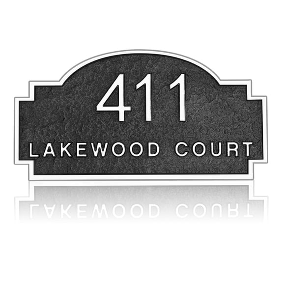 Address Plaque Engraving - Personalized Address Sign,House Number Sign Plaque,House Address Numbers for Outside House,Fence,Drive Way,Apartment 1/4‘’ Thick Metal No Fading 2-Line Old Century