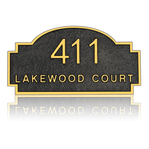 Address Plaque Engraving - Personalized Address Sign,House Number Sign Plaque,House Address Numbers for Outside House,Fence,Drive Way,Apartment 1/4‘’ Thick Metal No Fading 2-Line Old Century