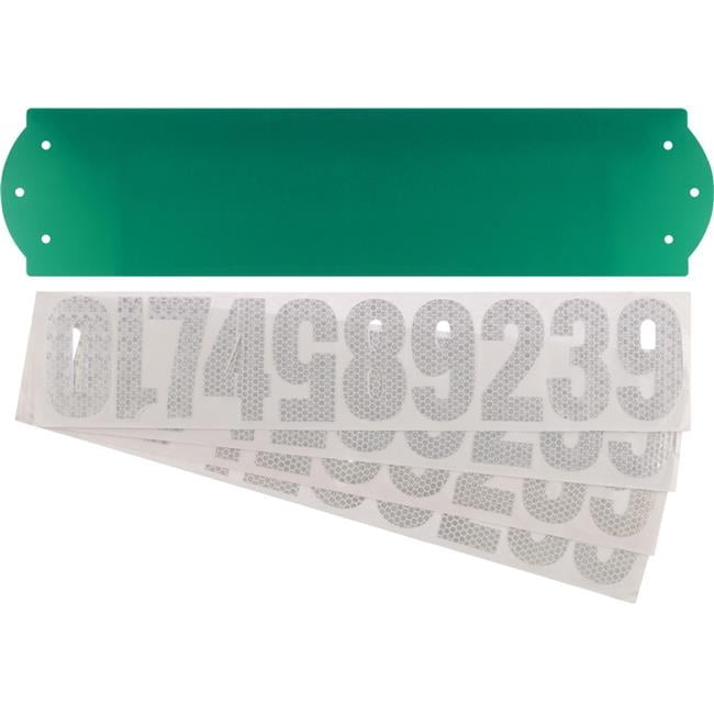 Green Gloss Metal Reflective Address Plaque Kit