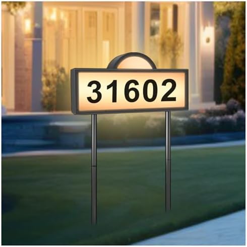 Address Signs for Houses - Solar Address Signs for Yard Waterproof IP65 ...
