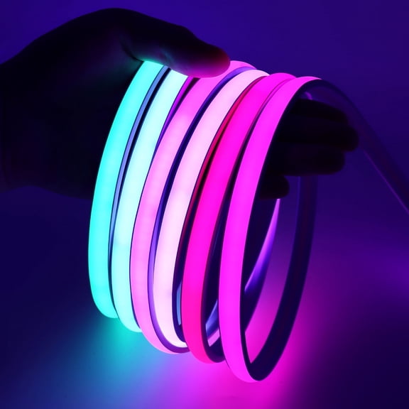 Addressable COB LED Strip 24V 9.84ft/3m WS2811 RGBIC IP68 Waterproof, Super Bright Neon COB LED Tape, 720LEDs/m White PCB, for Outdoor/ Indoor Decor (No Controller/Power Supply))
