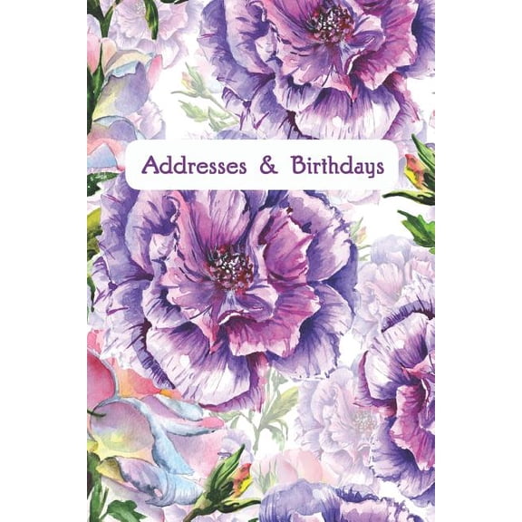 Addresses Birthdays: Watercolor Purple Peonies Paperback 1794205446 9781794205444 Andante Press