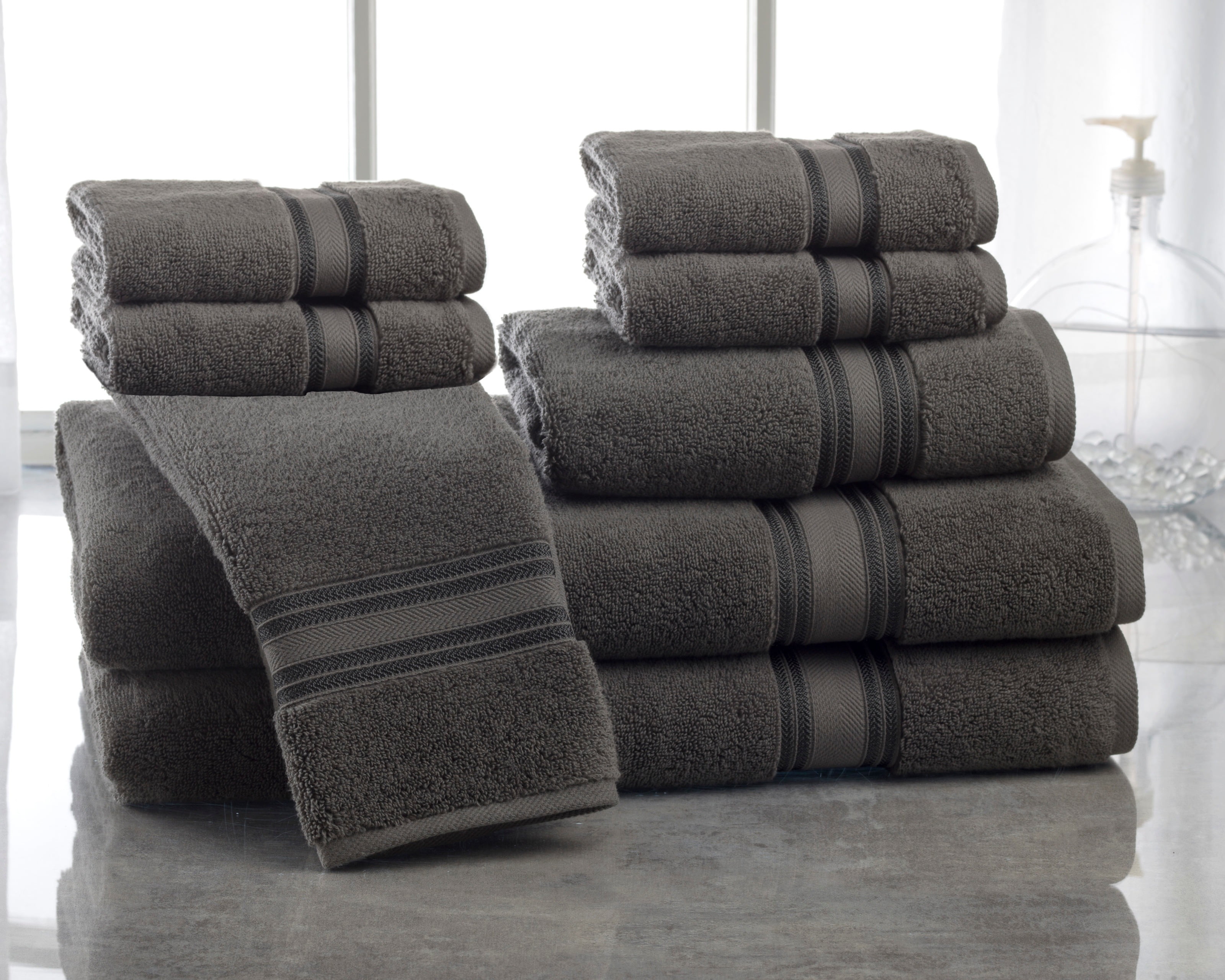 CB Station Luxury 8-Piece Grey Solid Bath Towel Set 6625SET - The Home Depot