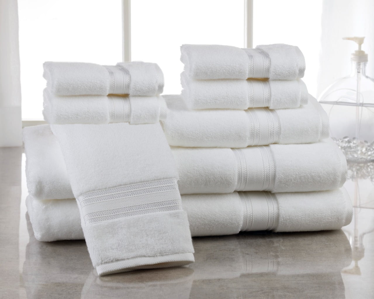 Addy Home 100% Cotton Ultra Low Twist 8-Piece Bath Towel Set