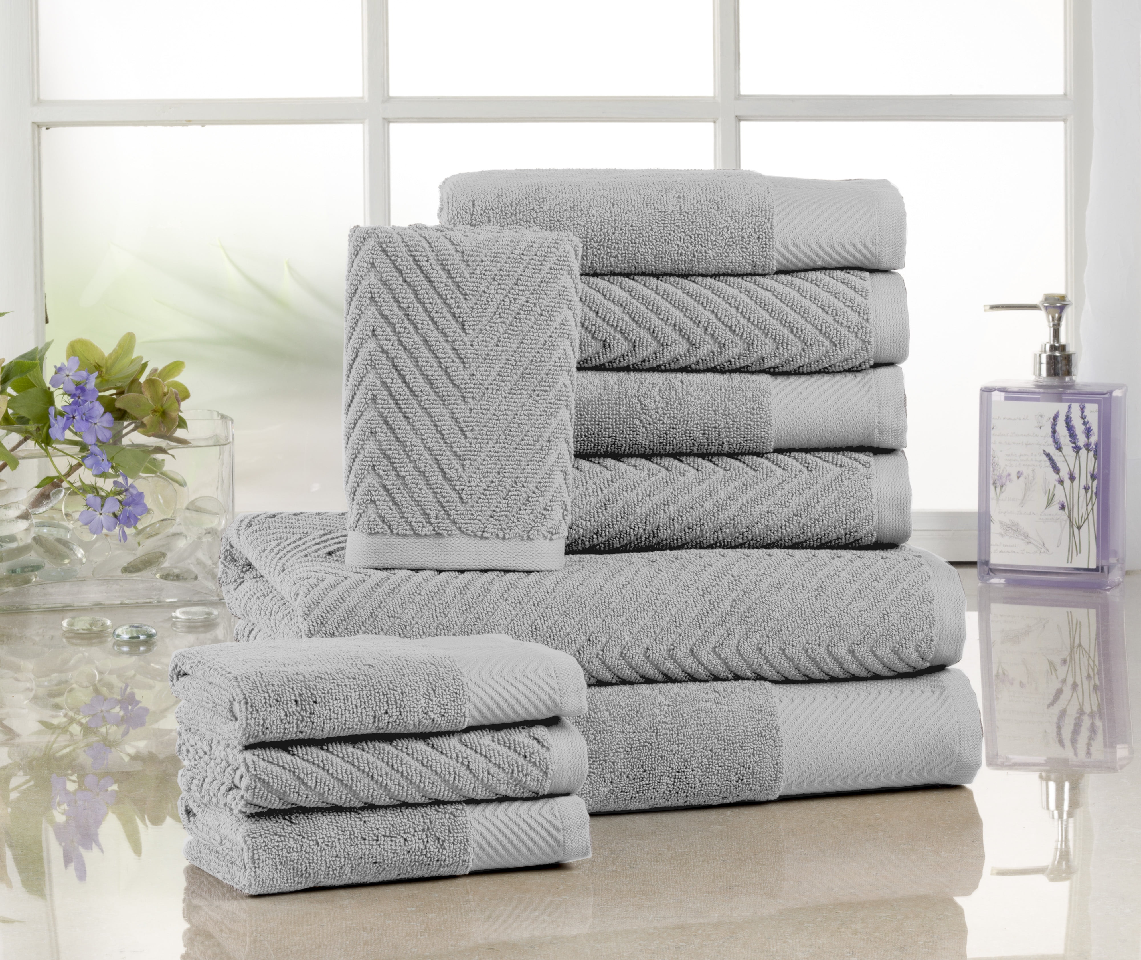 Addy Home Fashions Bath Towel 10 Pieces Chevron Cotton Bath Towels