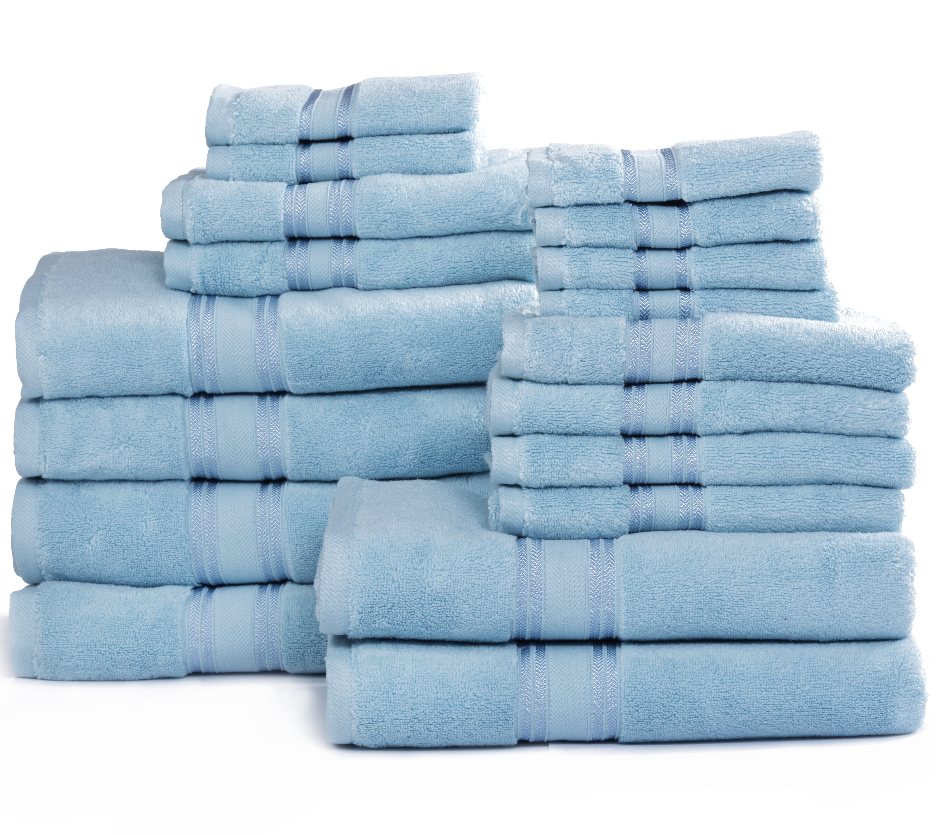Addy Home Zero Twist 18 Piece Bath Towel Set (6 Bath, 6 Hand, 6 Wash