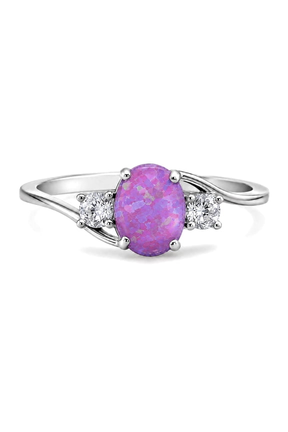 Addy Purple Opal Ring Sterling Silver Women Engagement Ginger Lyne Collection