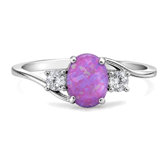 Purple Oval Stone Statement Ring 925 Sterling Silver Size 9 Cocktail Ring Gift for Her by Ginger Lyne