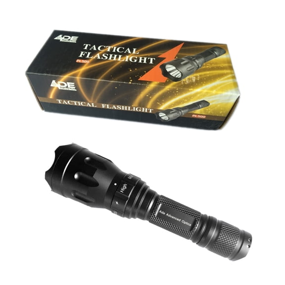 Ade Crusader Tactical Hunting 750 lumen Led Flashlight with 5 modes. Strobe, SOS