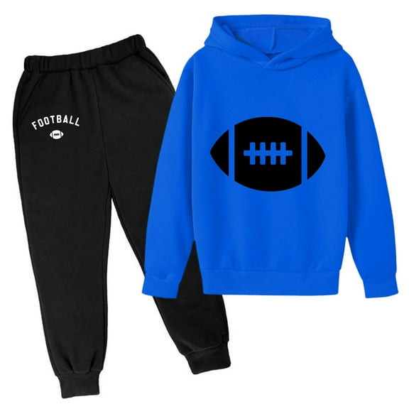 Adeawade Baby Boys Outfits Kids Hoodie Sweatshirt And Sweatpants Pullover Hoodie Set Tracksuit 2 Piece Outfits Cool Clothes Playsuit Blue 5-6 Years