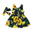 thumbnail image 1 of Adeawade Baby Girl Dresses Summer Dress Sleeveless Cartoon Floral Graphic Crewneck Flower Dresses Adorable Playsuit Size 6-12 Months Yellow, 1 of 8