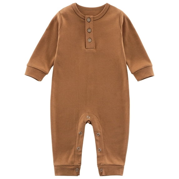 Adeawade Boys Onesies 3-6 Months Crewneck Baby Clothing With Long Sleeves For Crawling Long Crawling Baby Outfit Baby Clothing Spring Clothes Brown