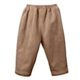 thumbnail image 1 of Adeawade Boys Pants Mid Waist Warm Inner Corduroy Trousers Solid Color Straight Lit Jogger Pants Trend Clothes Brown 5-6 Years, 1 of 3