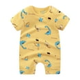 thumbnail image 1 of Adeawade Boys Romper 0-3 Months Summer Thin Male And Female Cartoon Pattern Home Short Sleeved Romper Lovely Playsuit Gold, 1 of 8