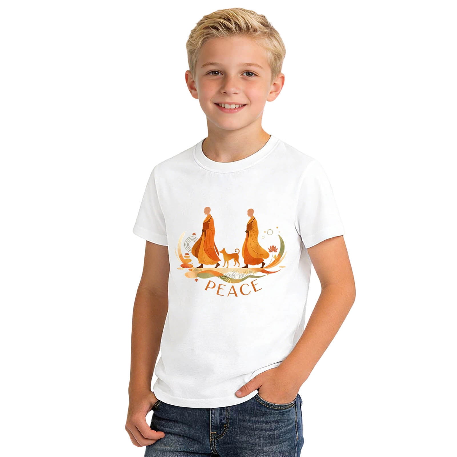 Adeawade Boys Tops Round Neck Daily Tee Short Sleeve Cartoon Print T ...