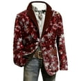 thumbnail image 1 of Adeawade Christmas Blazers Coat For Men Long Sleeve Arrival Jacket Fit Notch Lapel For Formal Business And Wedding Events Jacket Snowflake Graphic Collared Neck Coat Watermelon Red L, 1 of 3