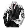 thumbnail image 1 of Adeawade Christmas Men Blazers Jacket Long Sleeve Winter Boho Mens Two Button Xmas Tree Graphic Ethnic Style Suits Open Front Business Jacket Notch Lapel Coats Casual Clothe Black L, 1 of 3