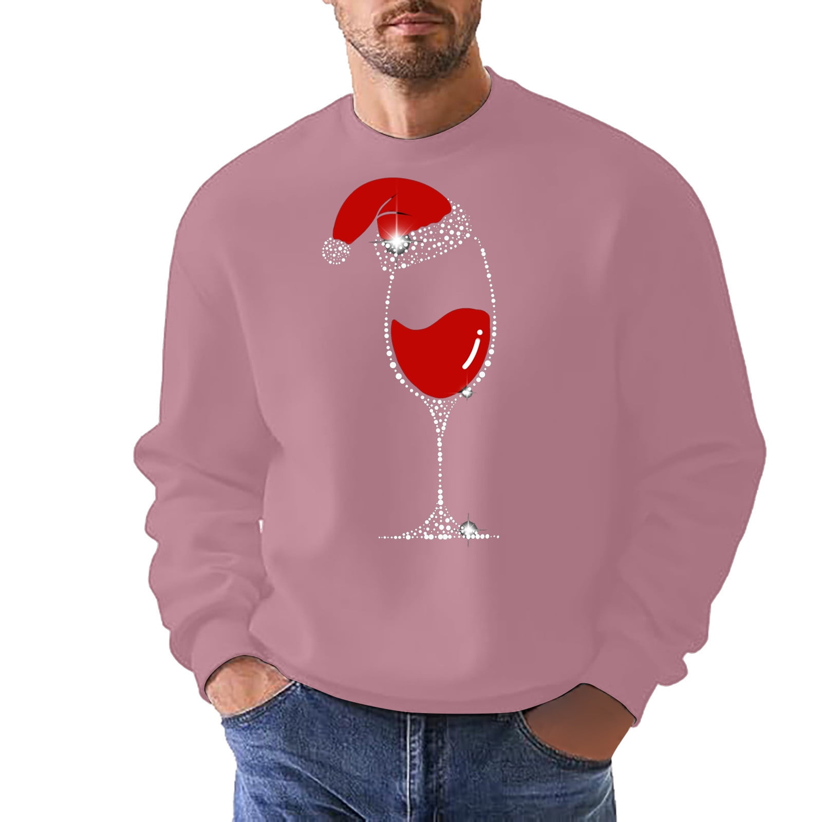 Adeawade Christmas Sweatshirts For Men 2025 Glass Prints Turtle Neck ...