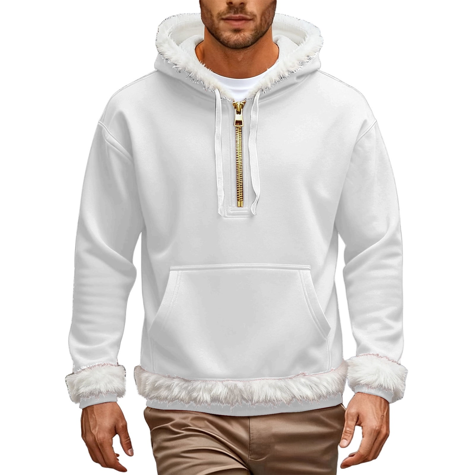 Adeawade Christmas Sweatshirts For Men Half Zip Pullover Hooded ...