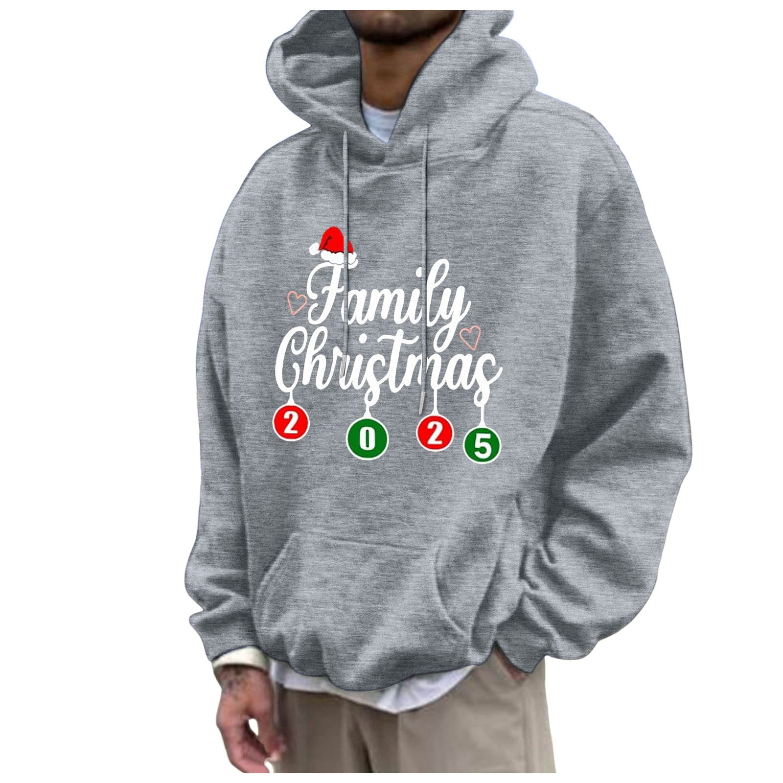 Adeawade Christmas Sweatshirts For Men Hooded Long Sleeve Pullover ...